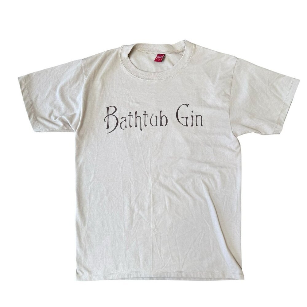 Vtg Bathtub Gin T-Shirt Distilled Product Double Sided Graphic Size Large